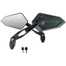 Schwarzes Street Mirror Paar mit grünem DUCATI MULTISTRADA V4 Logo