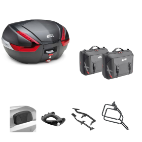 Kit GIVI bauletto V47 borsa X-LINE carbon/rosso 47/33L per KTM