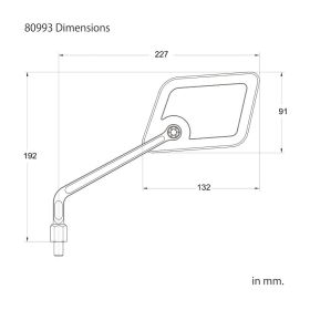 Universal black handlebar mirror DAYTONA 80993