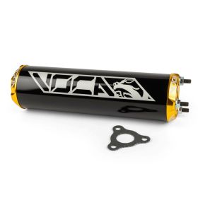 Voca Racing Auspuff Schwarz/Gold CNC Alu