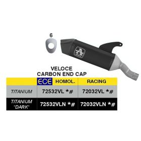 Échappement Slip-On ARROW Veloce Racing en Titane Noir pour Ducati Multistrada V2/V2S