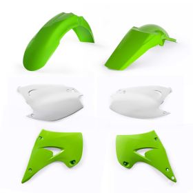 Kit de carénage ACERBIS 6 pièces modèle 2003 vert/blanc pour KAWASAKI KX 2T