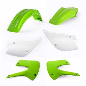 Kit de carénage ACERBIS 6 pièces modèle 2001 vert/blanc pour KAWASAKI KX 85