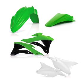 Kit de carénage ACERBIS 6 pièces modèle 2016 vert/blanc pour KAWASAKI