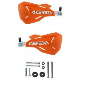 ACERBIS X-Factory Closed Handguards Orange/White and Mounting Kit
