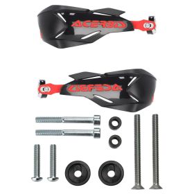 ACERBIS X-Factory Noir/Rouge Garde-mains Fermés et Kit de Montage