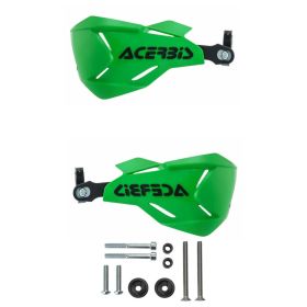 Kit de protection de mains fermées ACERBIS X-Factory vert/noir et kit de montage