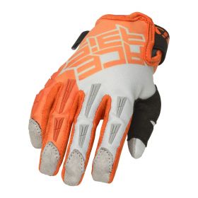 Motocross Enduro Gloves for Kids ACERBIS CE MX X-K KID Approved Orange Grey
