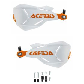 ACERBIS X-Factory Geschlossene Handprotektoren Weiß/Orange und Montagesatz