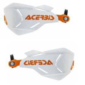 ACERBIS X-Factory Geschlossene Handprotektoren Weiß/Orange und Montagesatz