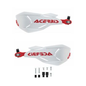 ACERBIS X-Factory Closed Handguards White/Red and Mounting Kit