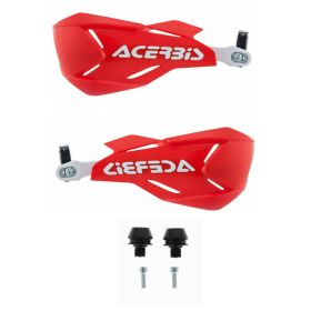 ACERBIS X-Factory Closed Handguards Red/White and Mounting Kit