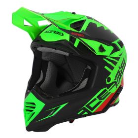 Motocross-Helm ACERBIS X-Track 22.06 Fluogrün, glänzendes Schwarz