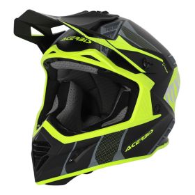 Motocross-Helm ACERBIS X-Track 22.06 Schwarzer, fluogelber Glanz