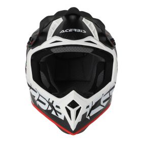 Motocross-Helm ACERBIS Steel Carbon 22.06 Schwarz Rot Weiß