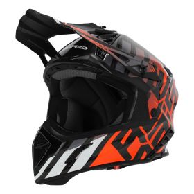 Motocross-Helm ACERBIS Steel Carbon 22.06 Schwarzes Fluo Orange