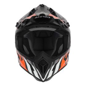 Motocross-Helm ACERBIS Steel Carbon 22.06 Schwarzes Fluo Orange