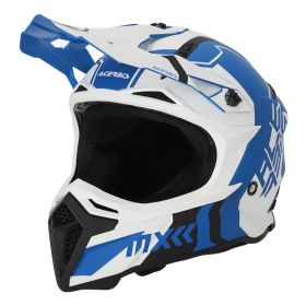 Motocross-Helm ACERBIS Profile 5 Weiß Blau Schwarz