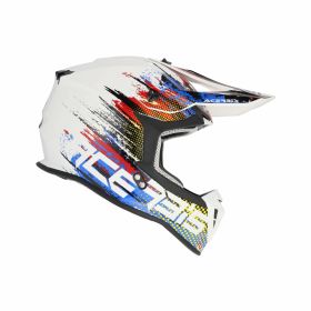 Casco Motocross ACERBIS Linear 22.06 Graphic Bianco Blu Rosso Lucido