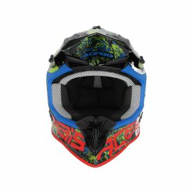 Casco Motocross ACERBIS Linear 22.06 Graphic Bianco Nero Blu Lucido