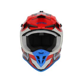 Motocross-Helm ACERBIS Linear 22.06 Graphic Rot Blau Mattweiß