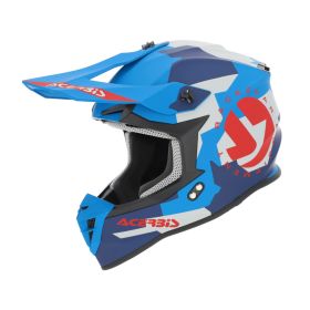 Motocross-Helm ACERBIS Linear 22.06 Graphic Blau Rot Matt