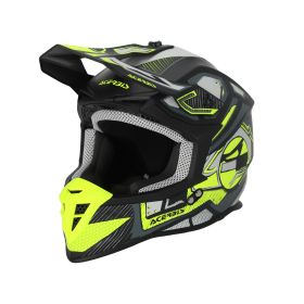 Motocross-Helm ACERBIS Linear 22.06 Graphic Schwarz Fluo Gelb Matt