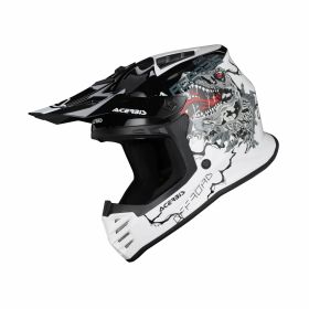 Motocross Kinderhelm ACERBIS Profile Junior Glänzendes Schwarzweiß
