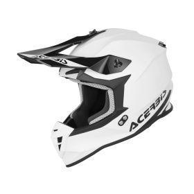 Motocross-Helm ACERBIS Linear 22.06 Solid Glänzendes Weiß