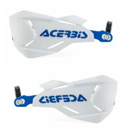 ACERBIS X-Factory Closed Handguards White/Blue and Mounting Kit