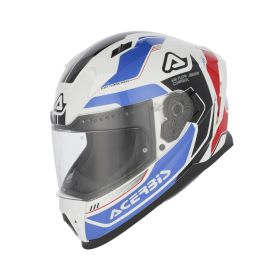 Casco Integrale ACERBIS X-Way Graphic Bianco Blu Rosso Lucido