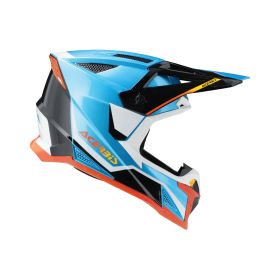 Casco Motocross ACERBIS T711 Azzurro Bianco Nero Lucido