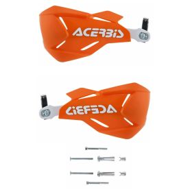ACERBIS X-Factory Garde-mains fermés Orange/Blanc et kit de montage