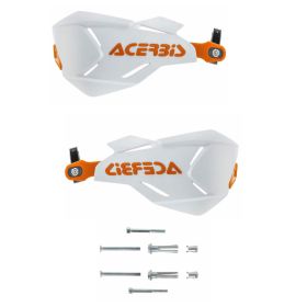 ACERBIS X-Factory Closed Handguards White/Orange and Mounting Kit
