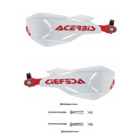 ACERBIS X-Factory Closed Hand Guards White/Red and Mounting Kit