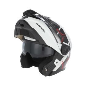 Casco Modulare ACERBIS P/J Rider Graphic Bianco Nero Rosso Lucido