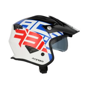 Jet Helm ACERBIS Jet Aria Sport Weiß Blau Rot Glänzend