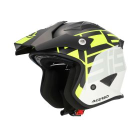 Jet Helm ACERBIS Jet Aria Sport Schwarz Weiß Fluo Gelb Matt