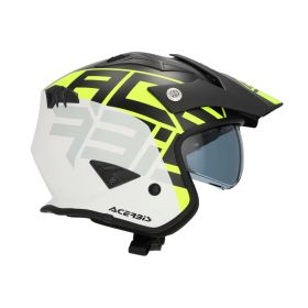 Jet Helm ACERBIS Jet Aria Sport Schwarz Weiß Fluo Gelb Matt
