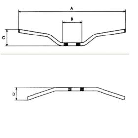 Manubrio cromato TOMMASELLI Enduro/Cross acciaio D.22,2 mm 835mm