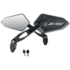 Schwarzes Street Mirror Paar mit silbernem HONDA X-ADV 750 Logo