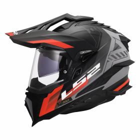 Henduro helm dual road LS2 MX701 EXPLORER HEXA schwarz rot grau