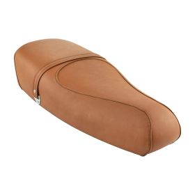 Sella DIEFFE marrone arancio RAL 8023 cuciture bianco per Vespa PX