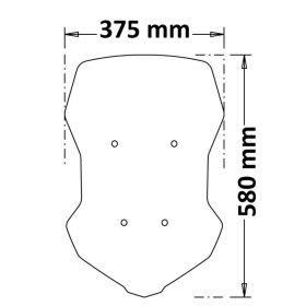 Hochtouring-Windschutzscheibe ISOTTA 580x375mm für YAMAHA Tracer 700