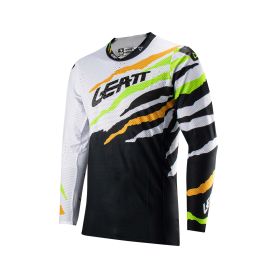 Maillot motocross LEATT Moto 5.5 UltraWeld Tiger orange vert filet élastique