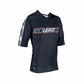 LEATT Enduro 3.0 MTB-Trikot Schwarz mit Dreiviertelärmeln aus IceYarn-Gewebe