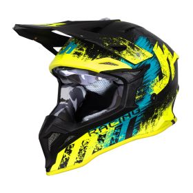 Casco Motocross JUST1 J39 STORM blu/giallo fluo/nero opaco