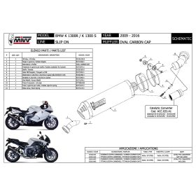 MIVV Slip-on Auspuff Oval Titan mit Carbon-Endkappe für BMW K 1300 S
