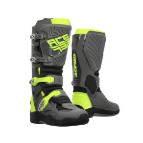 ACERBIS Motorradstiefel genehmigt Whoops grau/gelb Verschluss 4 Hebel