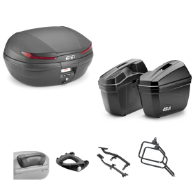 GIVI ARENA valise E22 noire rouge 45/22L pour SUZUKI DL V STROM